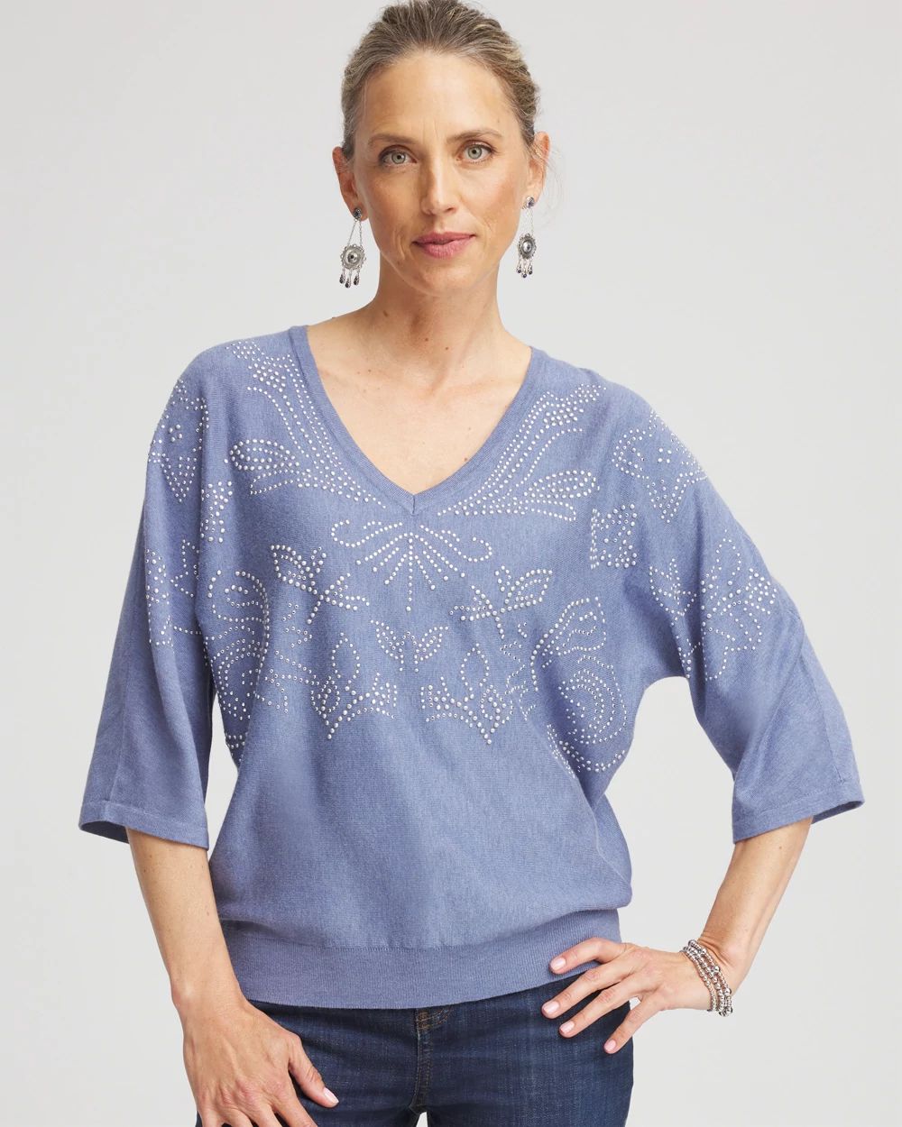 Vivo Basic Nala Dolman Cowl Sweater Top - Navy Blue